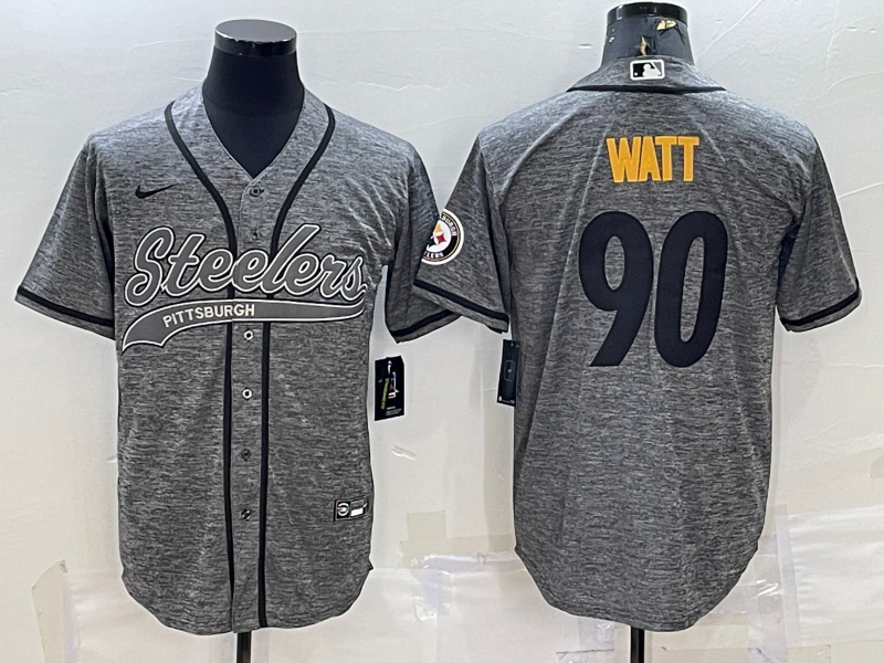 Men's Pittsburgh Steelers T.J. Watt #90 Gray Jersey Joint edition